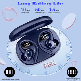 Hupoaf earbuds with water splash showing IP7 protection for workouts