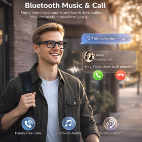 HUSHVANE AI voice assistant on glasses for quick hands-free tasks.