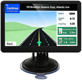 HUTNVEA front view of 7-inch GPS showing home map screen and clear interface
