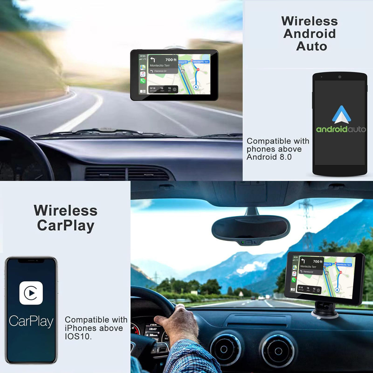 HUTNVEA mounted on dashboard demonstrating easy installation and improved visibility