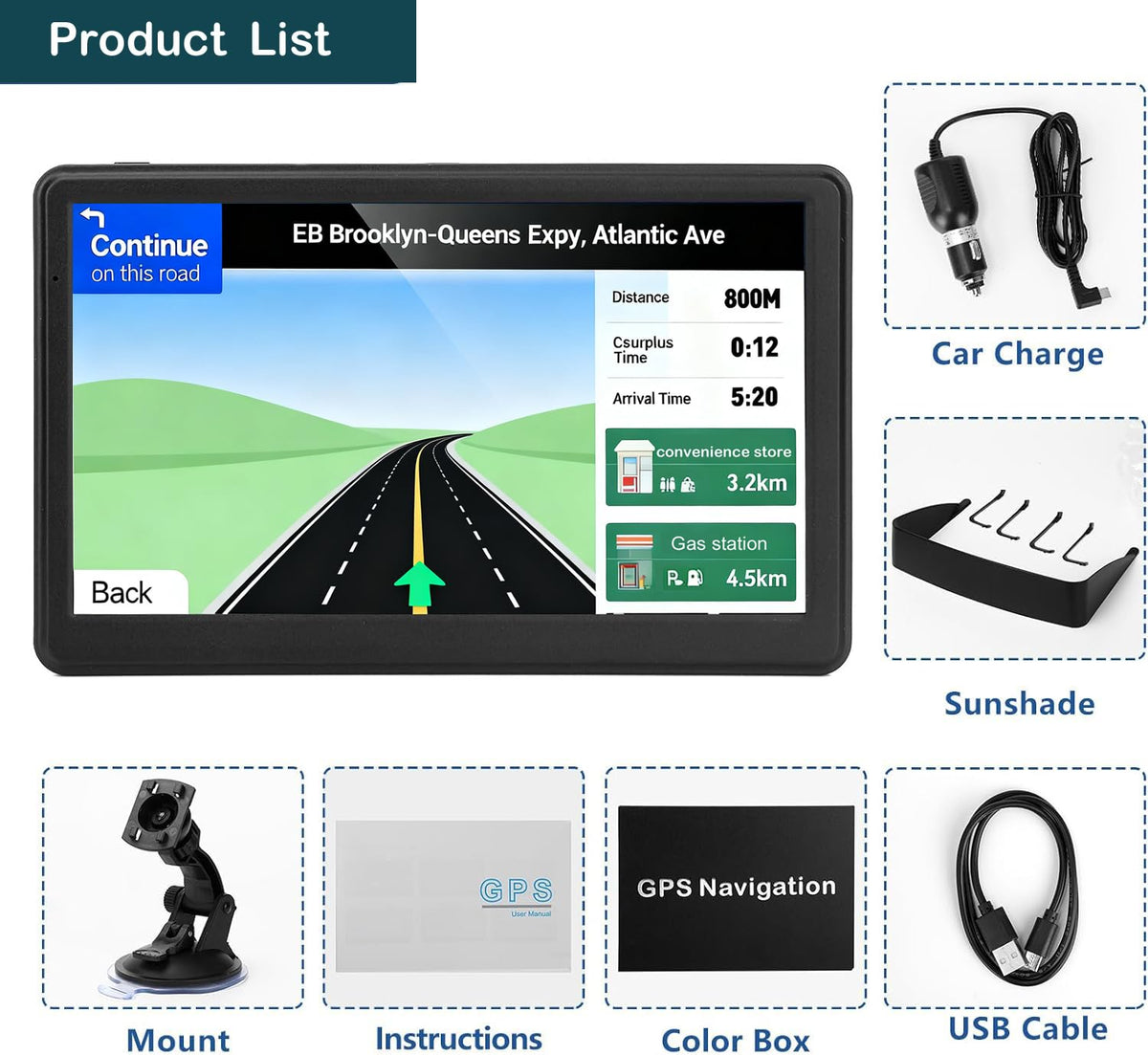 HUTNVEA held in hand to show compact 7-inch size for portable navigation