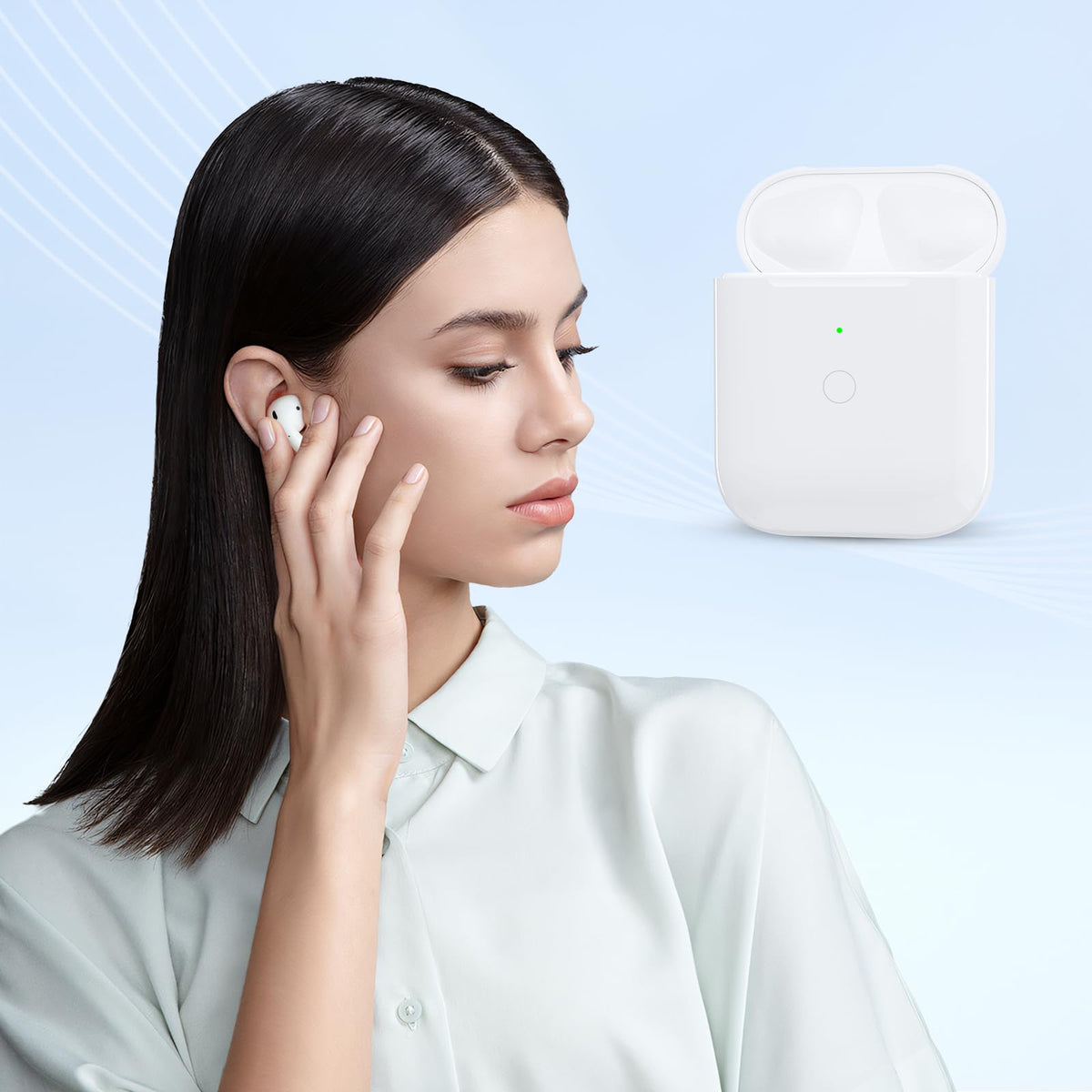 Huunad AirPods LED indicator displaying charging status clearly.