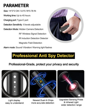HUYNL KT3 spy camera finder portable device helps hotels stay secure