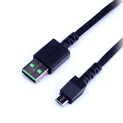 HUYUN cable plugged into Razer mouse demonstrating uninterrupted play