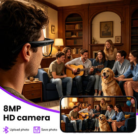 Hwagol Smart Glasses provide 1080p video stabilization for smooth action footage.
