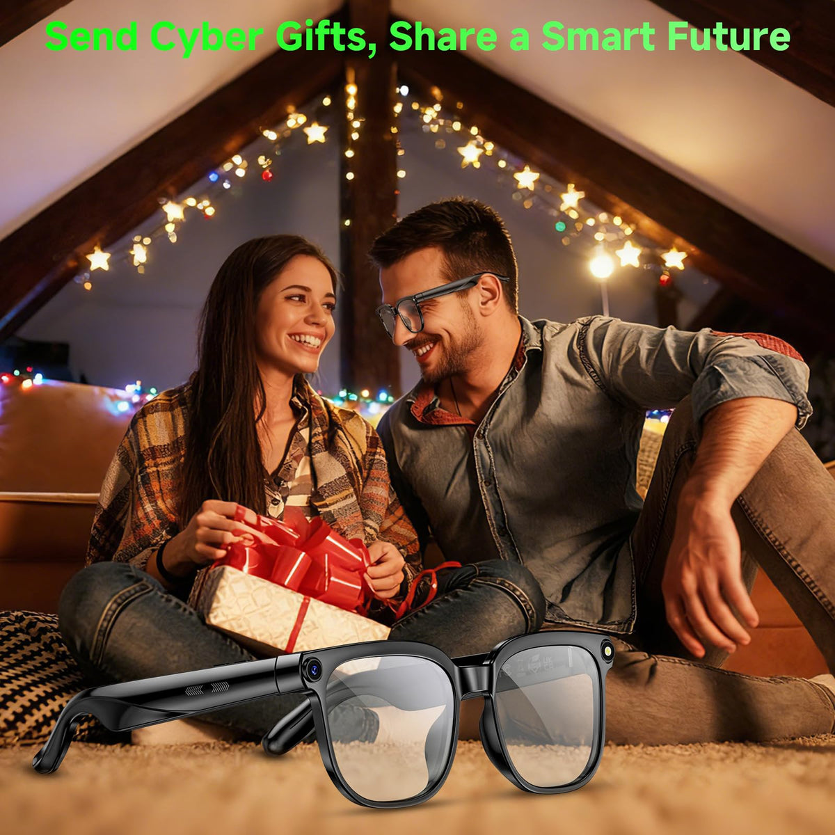 Hwagol Smart Glasses support calls and music control via Bluetooth.