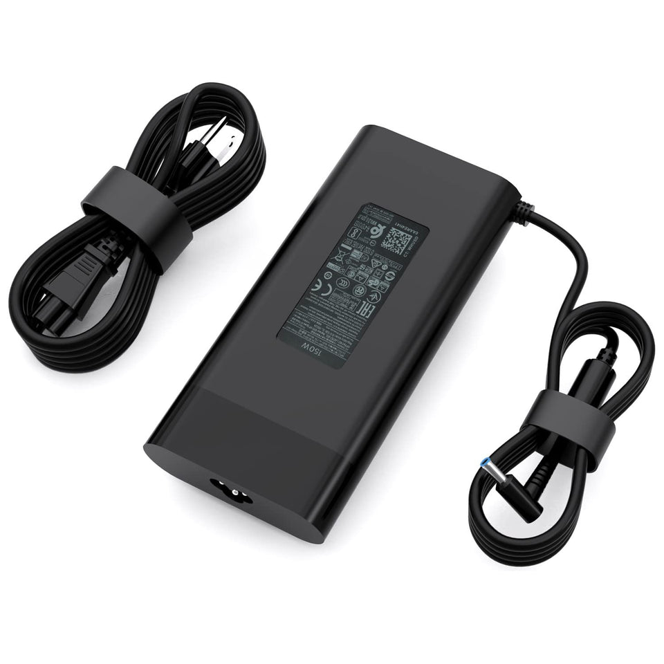 HXHTEC front view of 150W adapter showing compact design and branding benefit reliable power
