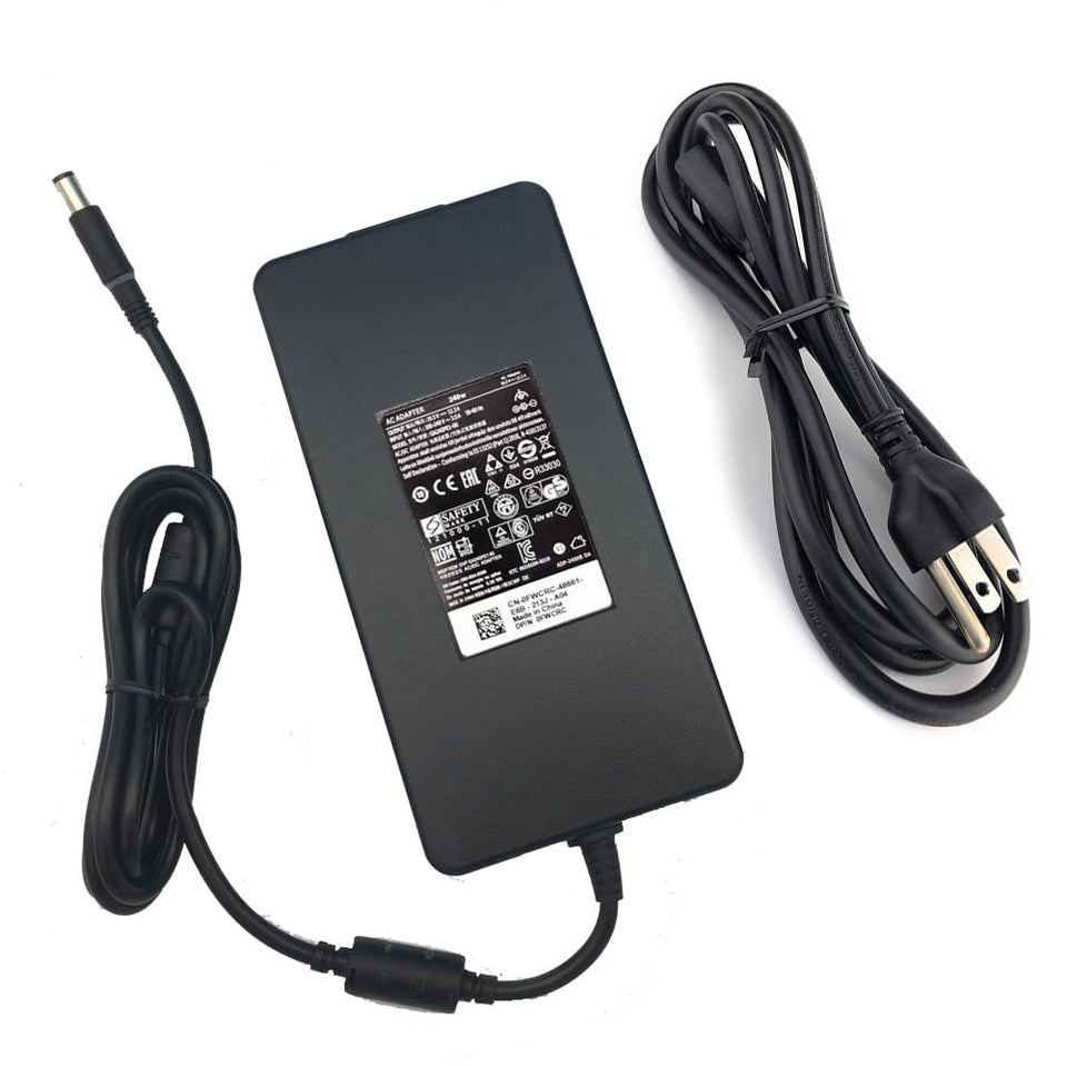 HXHTEC 240W adapter front view showing label and specifications for confident buying