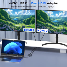 Hxwlo dual-monitor extended display demonstrates expanded workspace for productivity