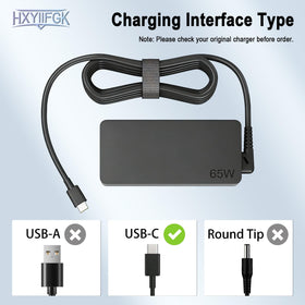 HXYIIFGK ThinkPad-compatible USB-C charger for fast, safe Lenovo charging.