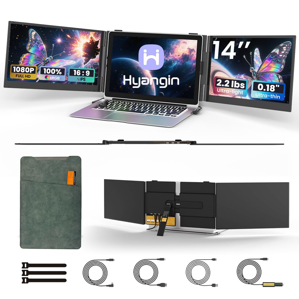 Hyangin S8 Pro 14-inch display mounted on laptop for on-the-go productivity.