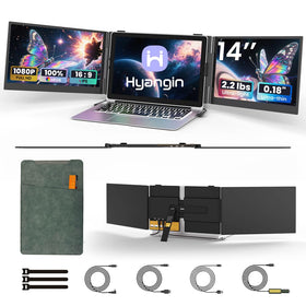 Hyangin S8 Pro 14-inch display mounted on laptop for on-the-go productivity.