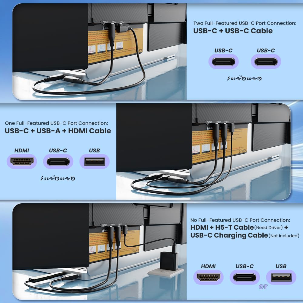 Hyangin S8 Pro ports and cables connected to Type-C hub for data transfer and display.