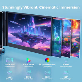 Hyangin S8 Pro dual-screen setup on desk boosts productivity.