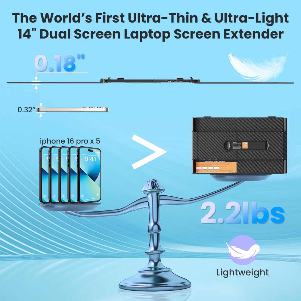 Hyangin S8 Pro ultra-slim body shown for portable multi-display setup.