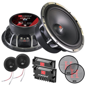 HYANKA HCP-65 front view showing 6.5-inch component speakers for car audio upgrade.