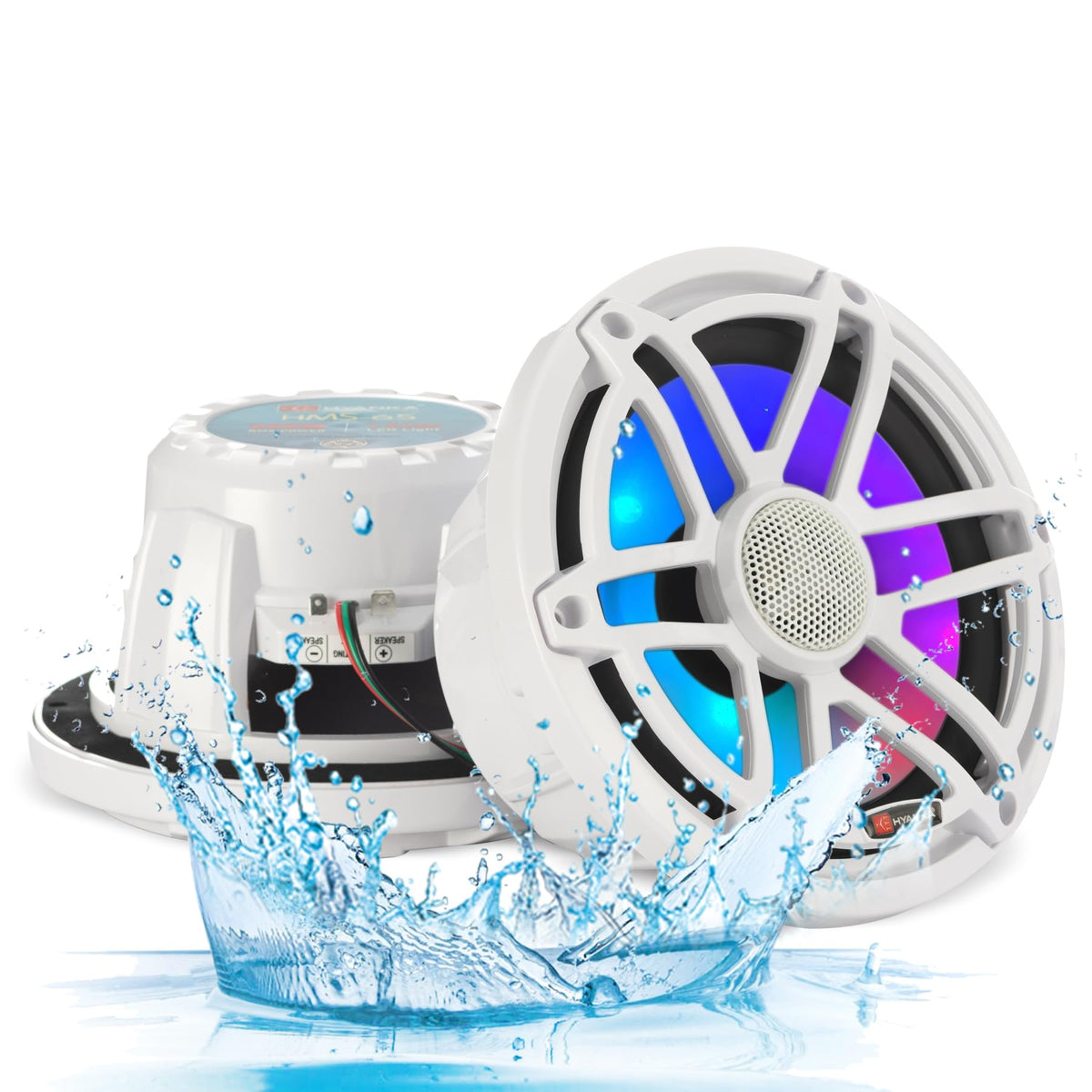 HYANKA HMS-65 front view showcases rugged marine speakers for boats