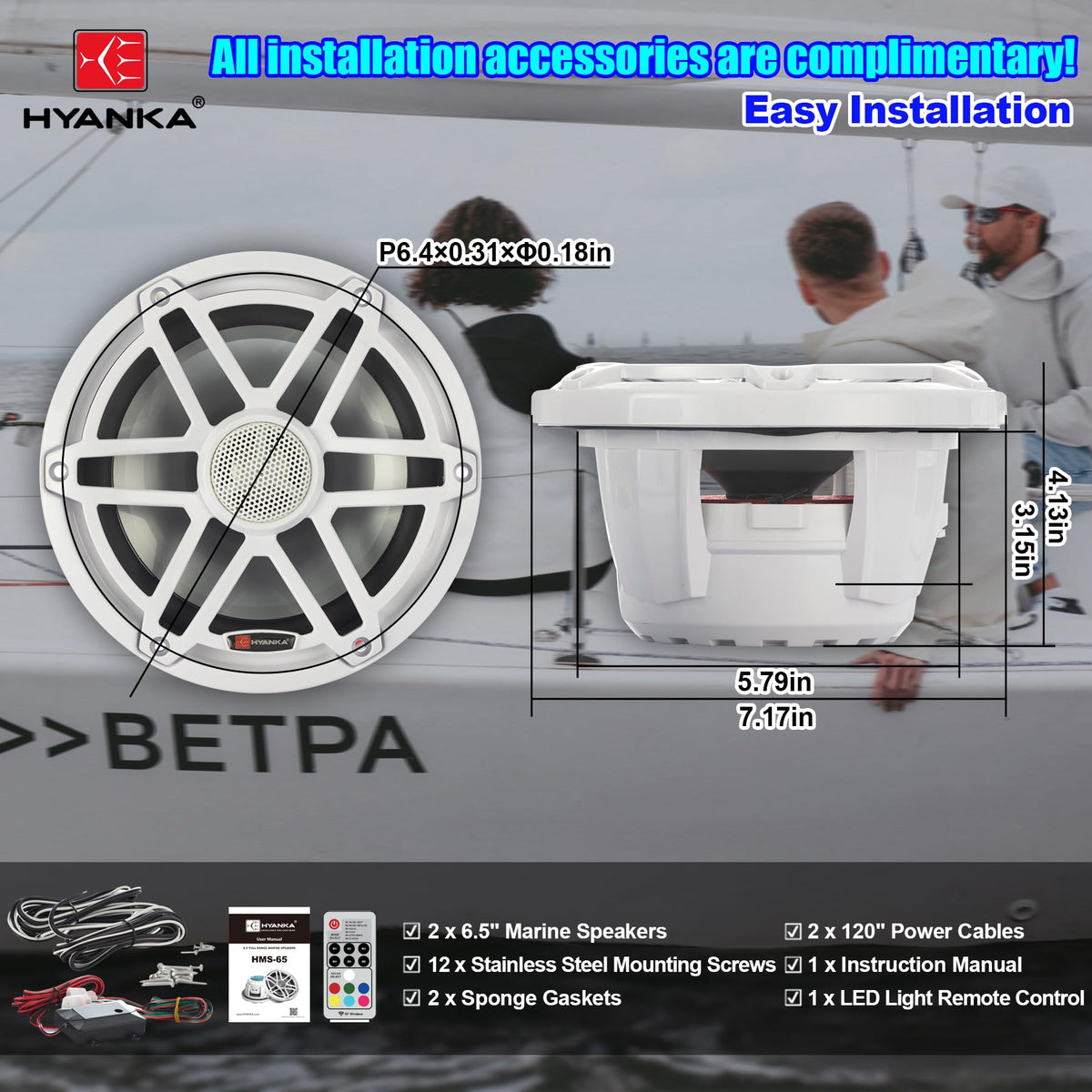 HYANKA HMS-65 installation kit included for easy setup