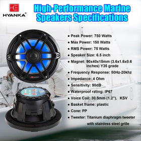 HYANKA MC-65B blue LED illumination adds ambiance during night boating.