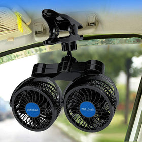 Hynoo fan positioned to cool a pet in the back seat providing comfort