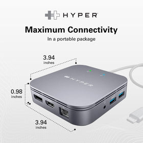 HyperDrive compact docking station in travel-friendly, slim form