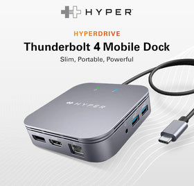 HyperDrive dock port layout shows USB-C, HDMI, and TB4 connectivity