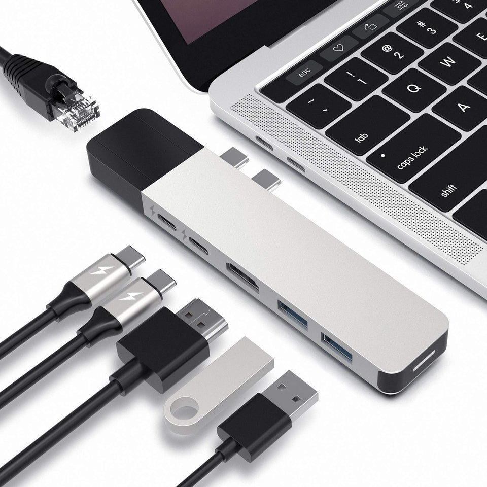 HyperDrive USB-C hub front view with HDMI ports for quick docking