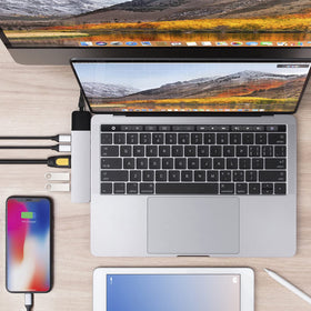 HyperDrive USB-C hub USB-A ports enabling fast external storage access