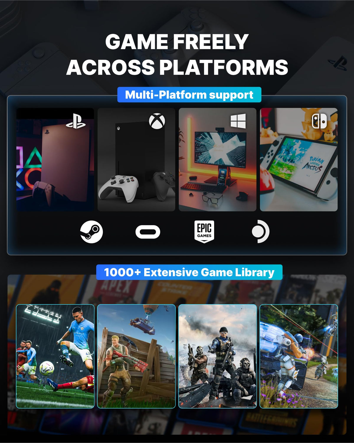 HYPEREV in-use with PS5 demonstrating reduced lag during online gaming sessions