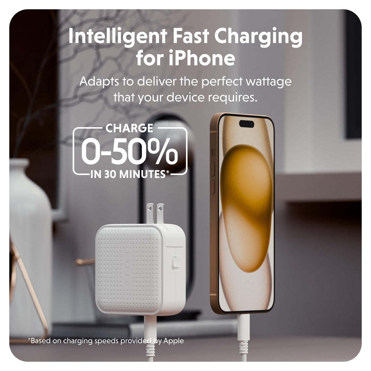 Hyper charger with included EU, UK, and AU adapters ready for international travel convenience