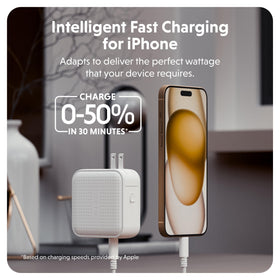 Hyper charger with included EU, UK, and AU adapters ready for international travel convenience
