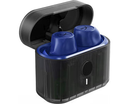 HyperX Cirro Buds Pro charging case in blue for quick, portable power