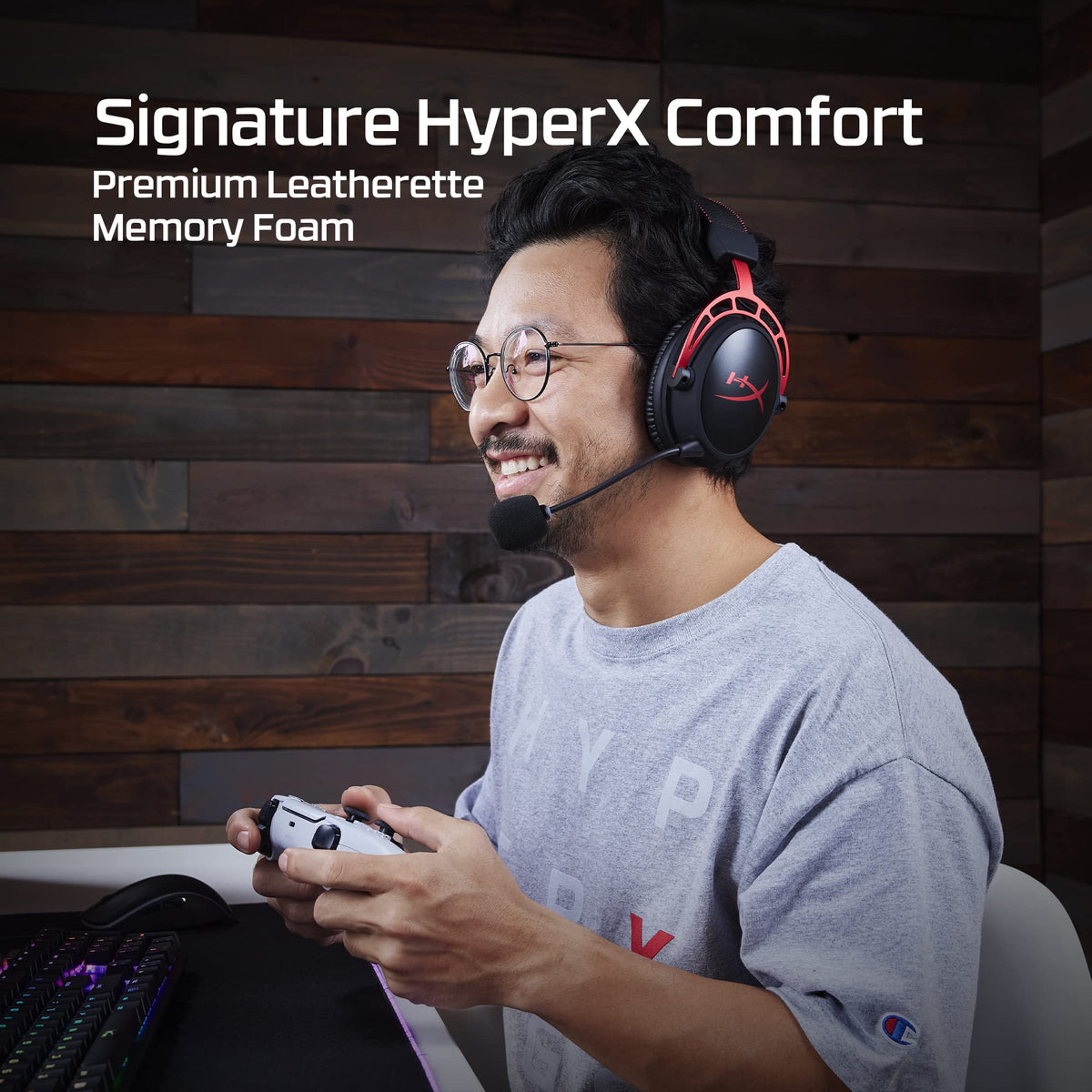 HyperX Cloud Alpha Wireless detachable mic for clear voice capture