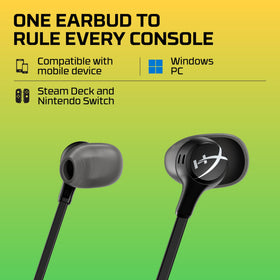 HyperX Cloud Earbuds II low-profile 90° plug detail preventing snags and reducing strain