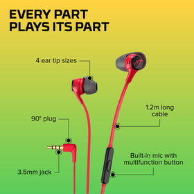 HyperX Cloud Earbuds II has a built-in microphone for calls and quick control.