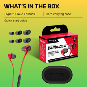 HyperX Cloud Earbuds II renewed product supports PC, mobile, and Nintendo Switch.