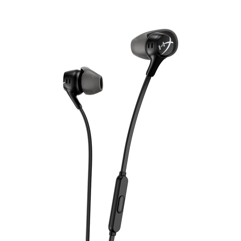 HyperX Cloud Earbuds II front packaging showing product and features for easy identification