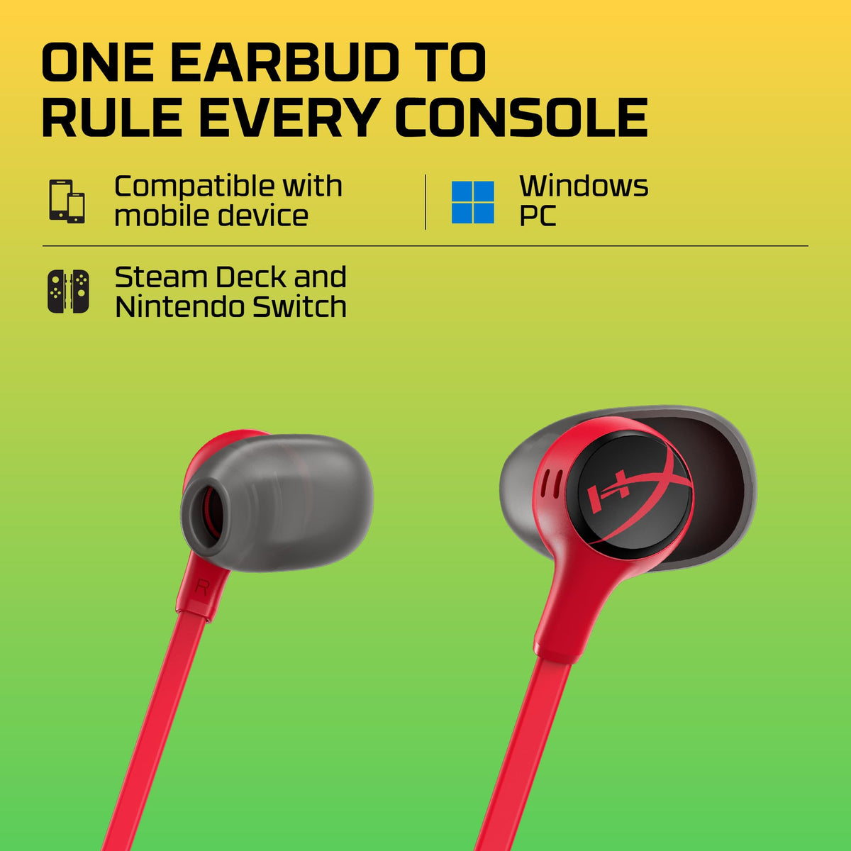 HyperX Cloud Earbuds II includes a 3.5mm plug for broad device compatibility.