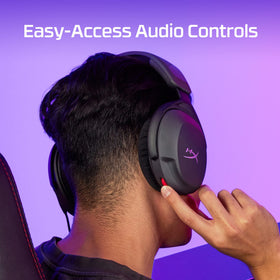 HyperX Cloud Stinger 2 Core lifestyle gaming setup showing immersive spatial audio during play