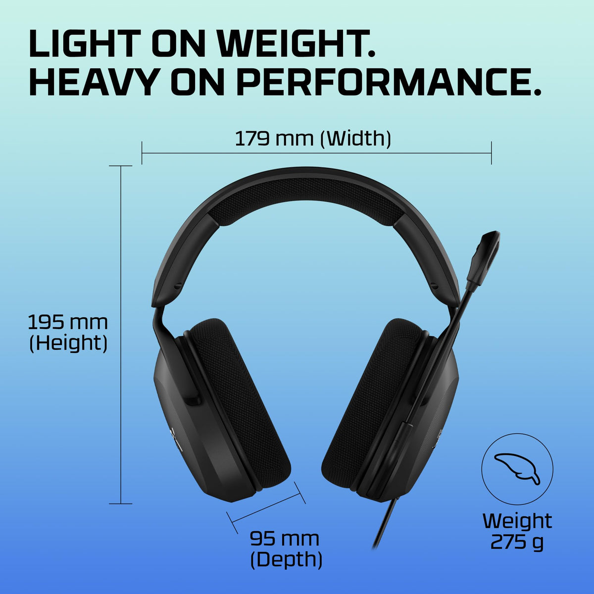 HyperX Cloud Stinger 2 Core microphone detail showing swivel-to-mute function for instant privacy