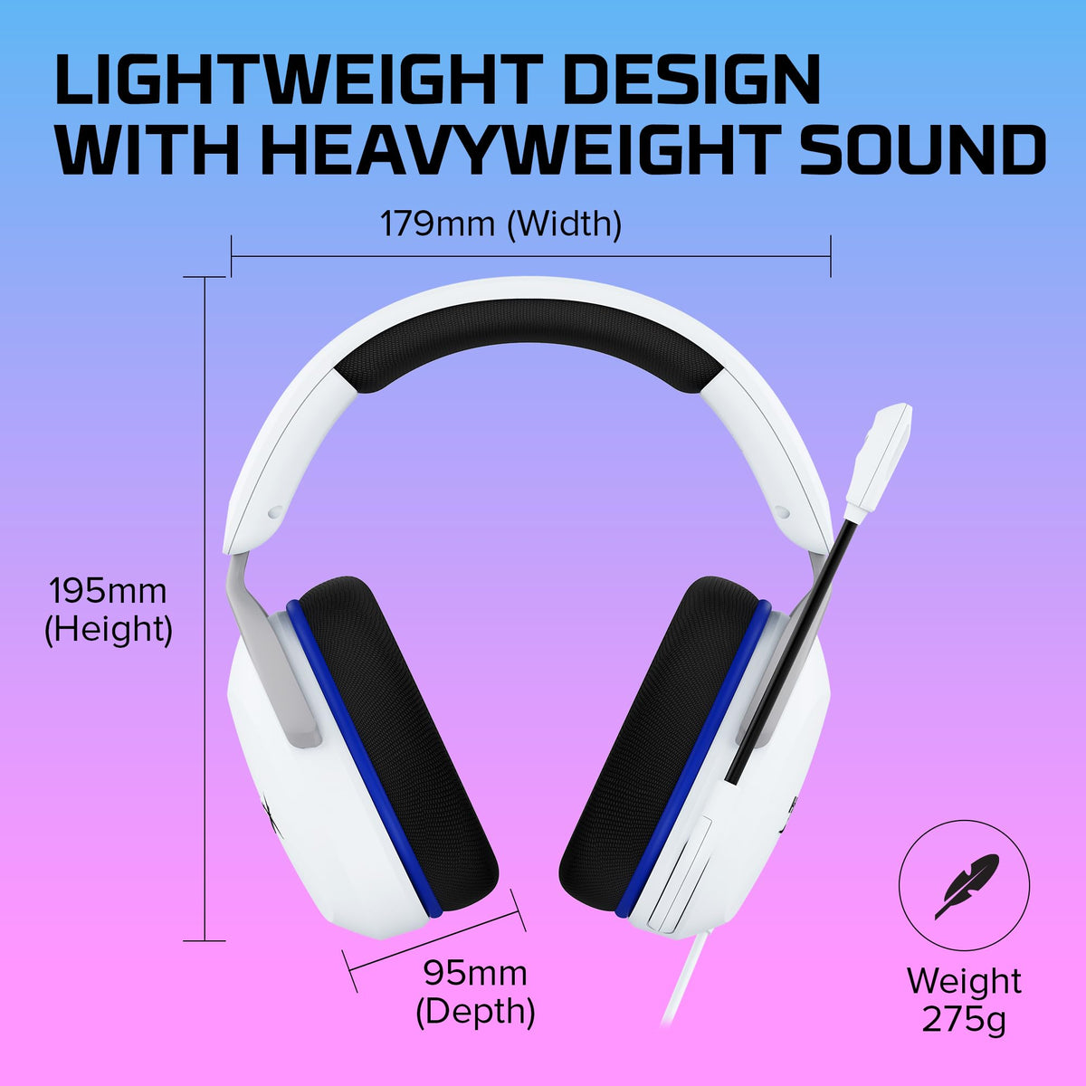 HyperX headset in hand for scale showing compact, lightweight build