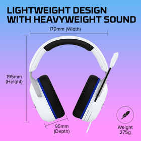 HyperX headset in hand for scale showing compact, lightweight build