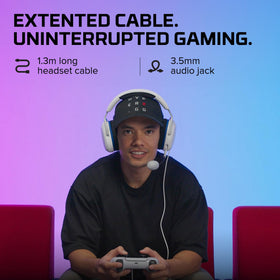 HyperX headset side profile showing low weight and fit for long sessions