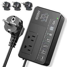 HYTED 1600W voltage converter front view for reliable 110V output during travel
