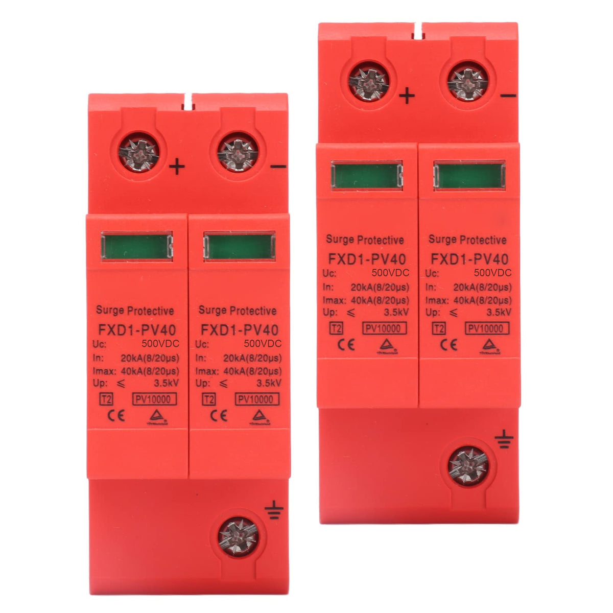 Hyuduo 2P arrester on rail mount for easy installation