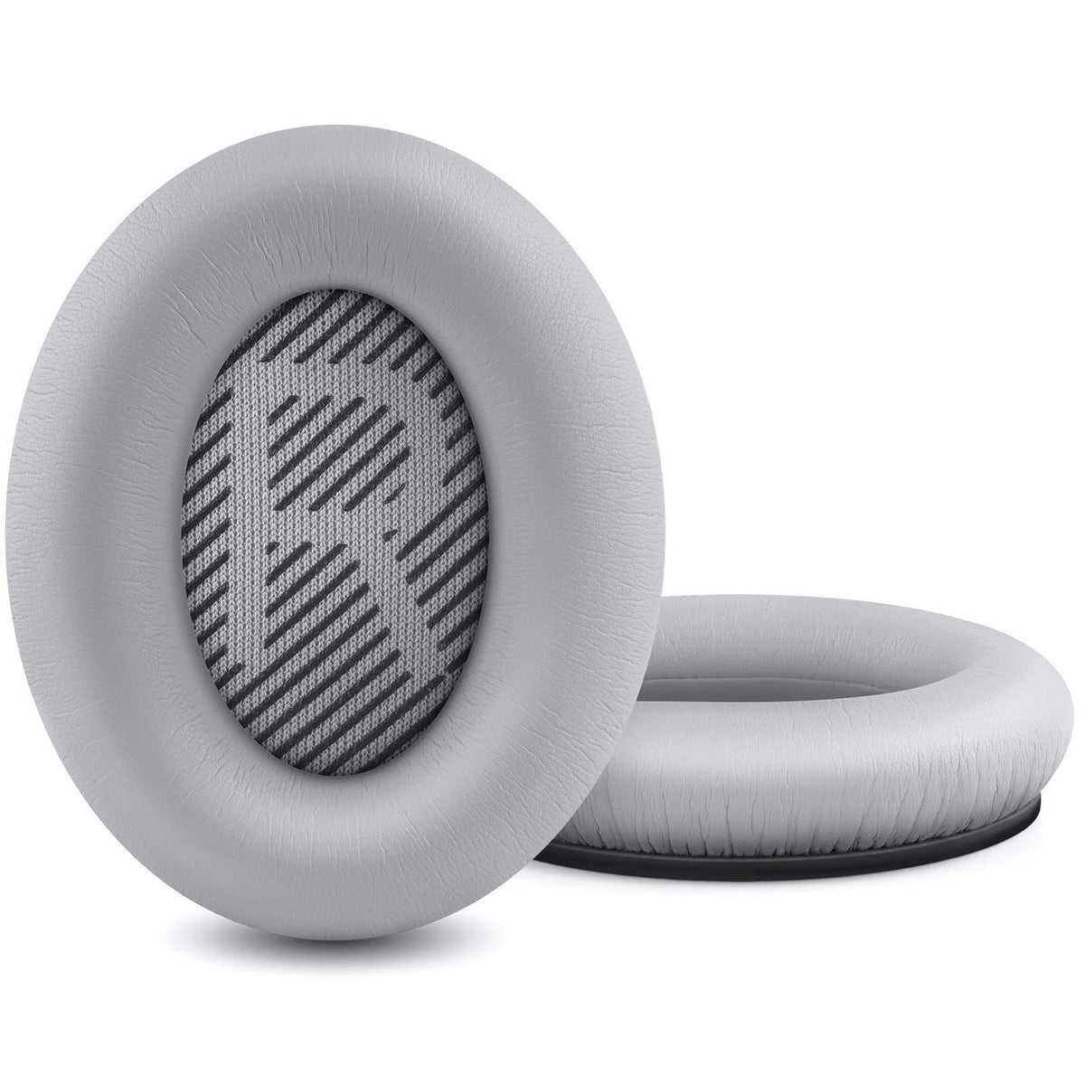 HZTCAM front view of silver replacement ear pads showing clean fit and restored comfort