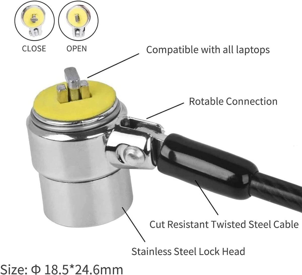 I3C cut-resistant cable coil highlights durable security around a fixed object.