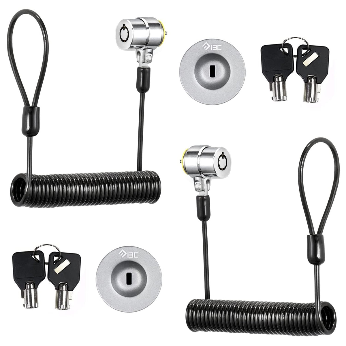 I3C laptop cable lock with anchor plate attached for secure anchoring.