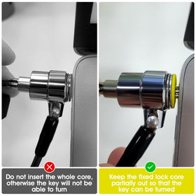 I3C Laptop Cable Lock demonstrates quick-locking for instant security.