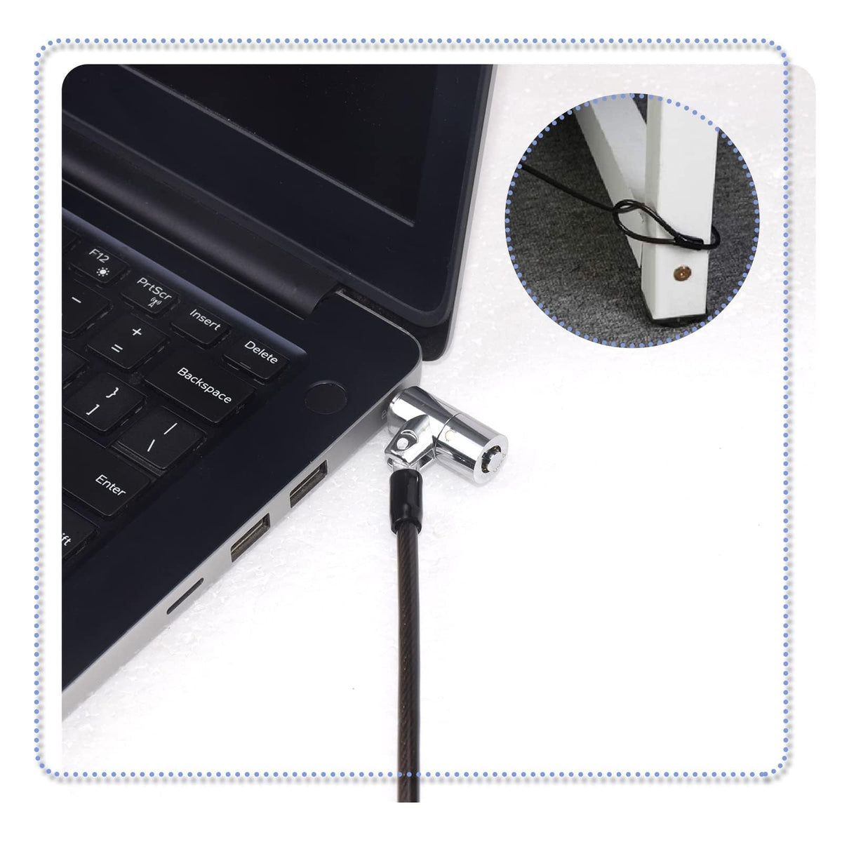 I3C Laptop Cable Lock deters theft in public spaces.